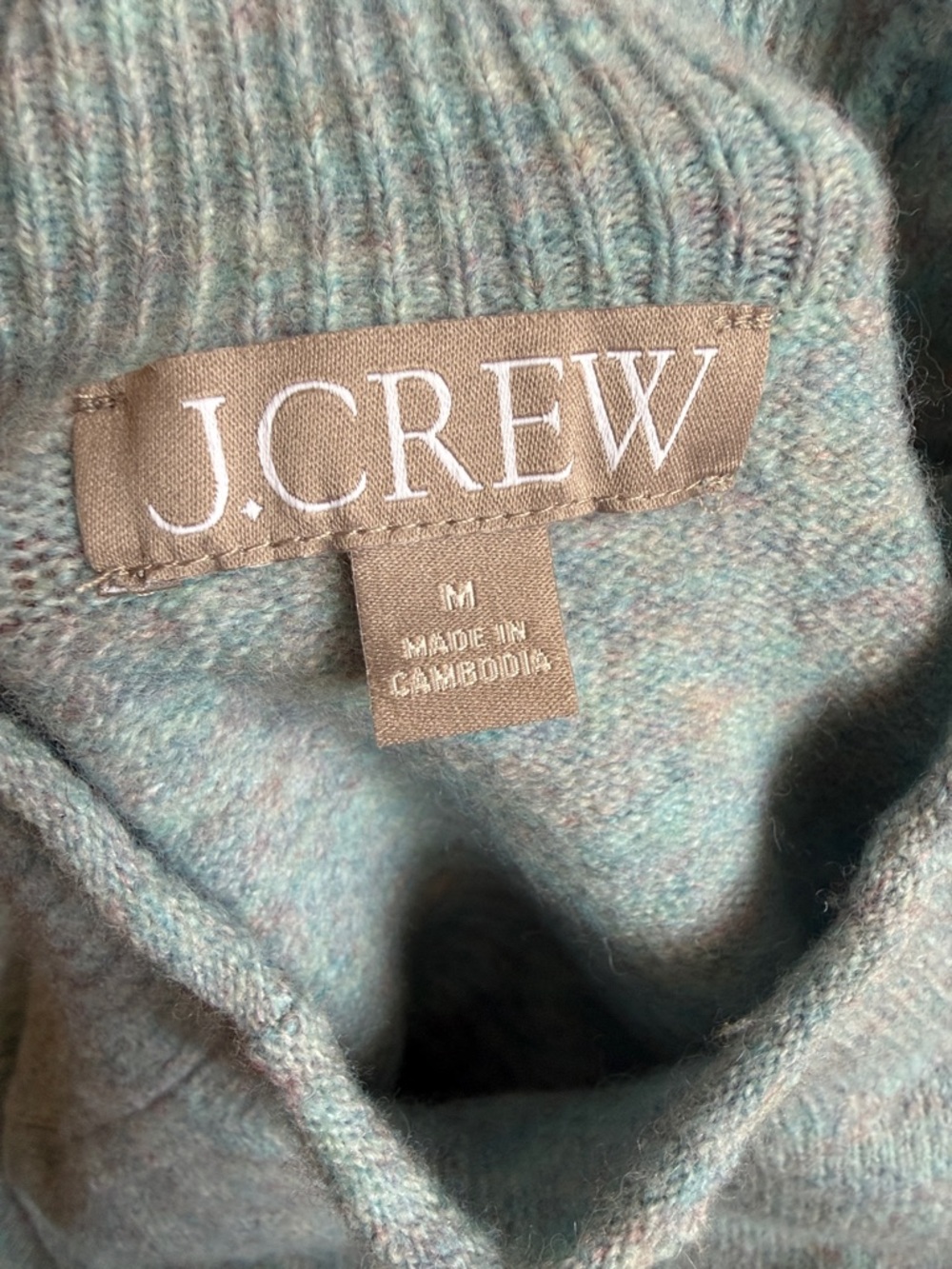 J. Crew Rollneck sweater in Supersoft yarn Blue Green Alpaca Merino Wool Medium - Picture 2 of 6